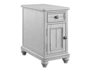 New Haven Chairside Table in Weathered White