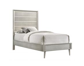 Ramon Twin Panel Bed in Metallic Sterling