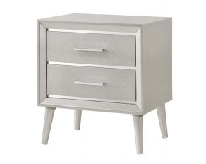 Ramon 2 Drawer Nightstand in Metallic Sterling