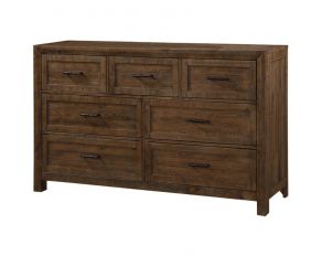 Emerald Home Furnishings Pine Valley 7 Drawer Dresser in Burnished Pine