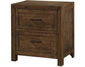 Emerald Home Furnishings Pine Valley 2 Drawer Nightstand in Burnished Pine