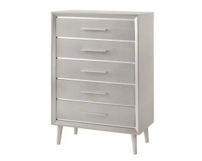 Ramon 5 Drawer Chest in Metallic Sterling