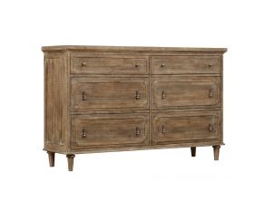 Emerald Home Furnishings Interlude 6 Drawer Dresser in Sandstone