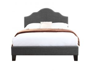 Emerald Home Furnishings Madison Upholstered Bed in Charcoal, Queen