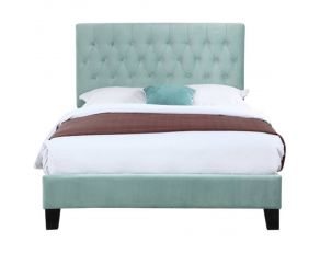 Emerald Home Furnishings Amelia Upholstered Bed in Light Blue, Queen