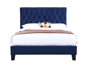 Emerald Home Furnishings Amelia Upholstered Bed in Navy, Queen