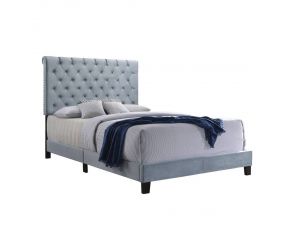 Warner Queen Upholstered Bed in Slate Blue