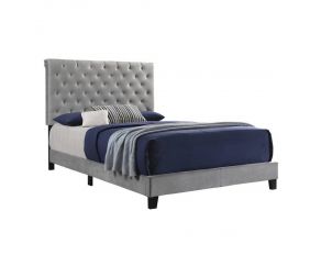 Warner Queen Upholstered Bed in Grey