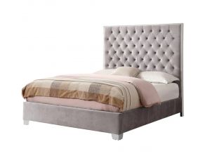 Lacey King Bed in Silver Gray