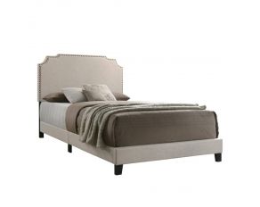 Tamarac Upholstered Nailhead Full Bed in Beige