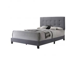 Mapes King Tufted Upholstered Bed in Grey