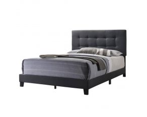 Mapes Queen Tufted Upholstered Bed in Charcoal