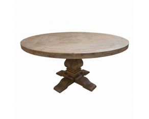 Florence Round Pedestal Dining Table in Rustic Smoke
