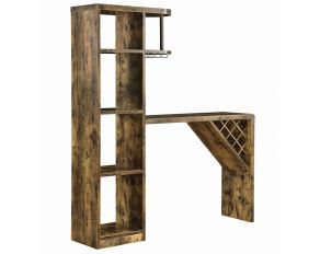 5-Shelf Bar Table Storage in Antique Nutmeg