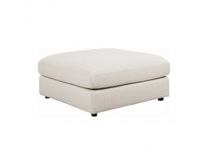 Serene Upholstered Rectangular Ottoman in Beige