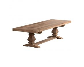 Florence Double Pedestal Dining Table in Rustic Smoke