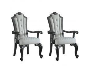 House Delphine Set of 2 Arm Chairs in Charcoal Finish