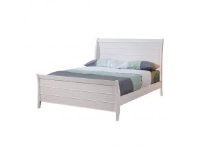 Selena Full Sleigh Platform Bed in White