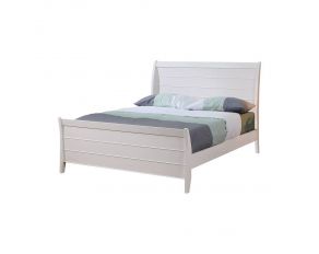 Selena Twin Sleigh Platform Bed in White