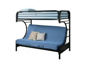 Montgomery Twin Over Futon Bunk Bed in Glossy Black