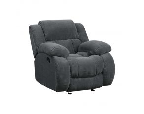 Weissman Upholstered Glider Recliner in Charcoal