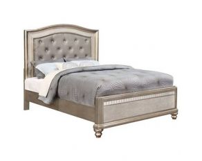 Bling Game Queen Panel Bed in Metallic Platinum