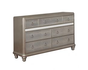 Bling Game 7 Drawer Dresser in Metallic Platinum