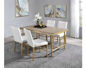 Entropy 5 Piece Dining Set in Ash Oak and Champagne