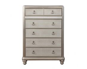 Bling Game 6 Drawer Chest in Metallic Platinum