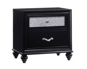 Barzini 2 Drawer Rectangular Nightstand in Black