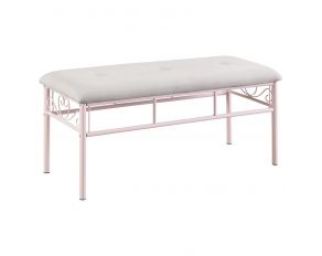 Massi Tufted Upholstered Bench in Powder Pink