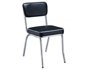 Retro Open Back Side Chairs in Black And Chrome