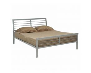 Cooper Queen Metal Bed in Silver