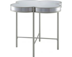 Clover Counter Height Table in Silver and Champagne Finish