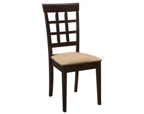 Gabriel Lattice Back Side Chairs in Cappuccino And Tan