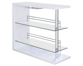 Rectangular 2-Shelf Bar Unit in Glossy White
