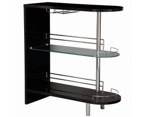 3-Tier Bar Table in Glossy Black And Clear