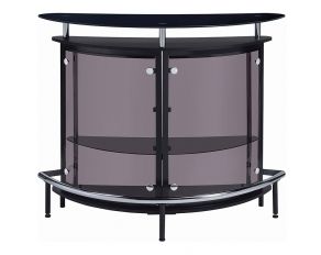 2-Tier Bar Unit in Black And Chrome