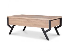 Kalina Coffee Table in Rustic Natural and Black