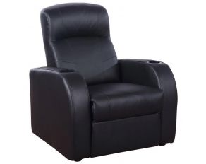 Cyrus Home Theater Upholstered Recliner in Black