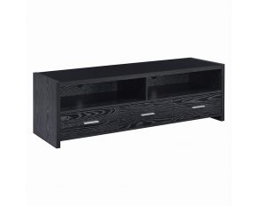 62 Inches 3 Drawer TV Console in Black Oak