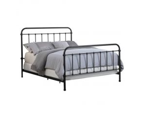 Livingston King Panel Metal Bed in Dark Bronze