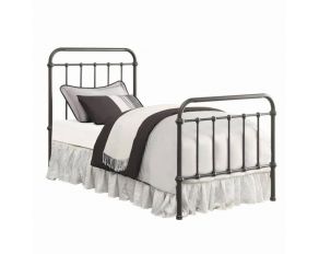 Livingston Twin Panel Metal Bed in Dark Bronze