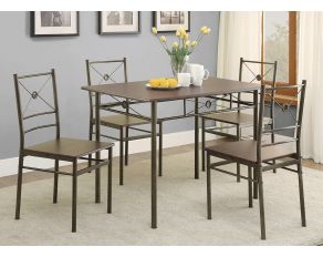 Coaster 100033 5 Piece Dining Group in Walnut