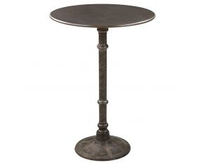 Round Bar Table in Dark Russet And Antique Bronze