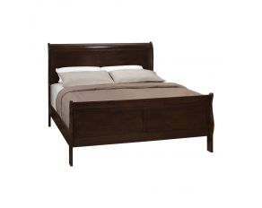 Louis Philippe Full Panel Sleigh Bed in Cappuccino