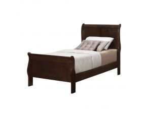 Louis Philippe Twin Panel Sleigh Bed in Cappuccino