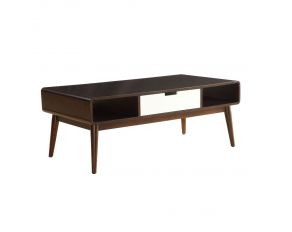 Christa Coffee Table in Espresso and White