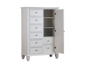 Sandy Beach 8 Drawer Man's Chest Storage in White