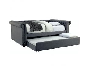 Furniture of America Leanna Full Daybed with Trundle in Gray